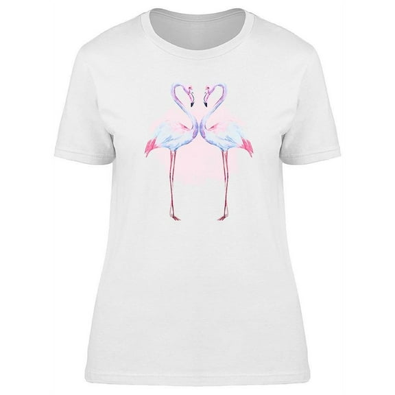 White Flamingos Heart Tee Women's -Image by Shutterstock