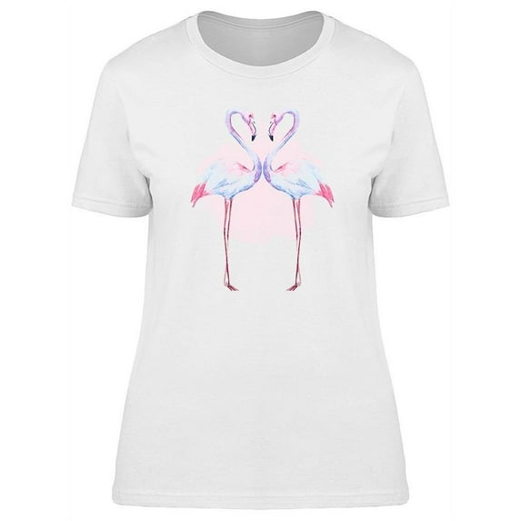 White Flamingos Heart Tee Women's -Image by Shutterstock
