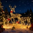 thumbnail image 1 of White Flashing Reindeer Christmas Decorations – 3-Piece Lighted Outdoor Reindeer Set with 60 LED Lights – Holiday Yard, Garden, Patio Décor – Weather-Resistant Lawn Christmas Display, 1 of 4