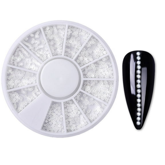 White Flat Back Pearl Beads Half Round Satin Luster Loose Gems for DIY Jewelry Crafting Wedding Nail Arts Decorations