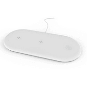 White Flat Wireless 10 Watt Charger 3 in 1 Qi Certified