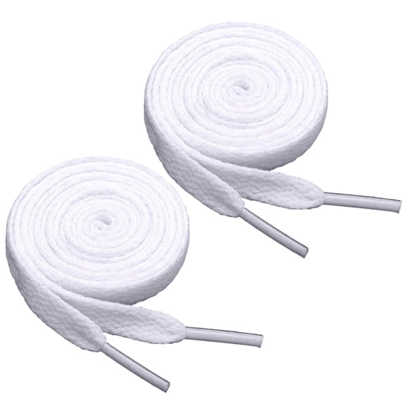 White Flat Woven Shoelace Replacement Strings, Tear Resistant Shoe Lace Matching Shoe Laces And Shoelaces For Sneakers Basketball Hiking Casual Footwear