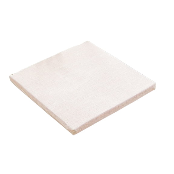 White Flax Linen Dining Chair Cushion 40X40Cm 15.7 Inch Square Seat Pad 3Cm Thick Removable Washable With Tie Straps Non Slip For Home Office