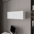 thumbnail image 1 of White Floating Cabinet - Sliding Door to Save Space - Primary Living Space - Store Books and Decor, 1 of 3