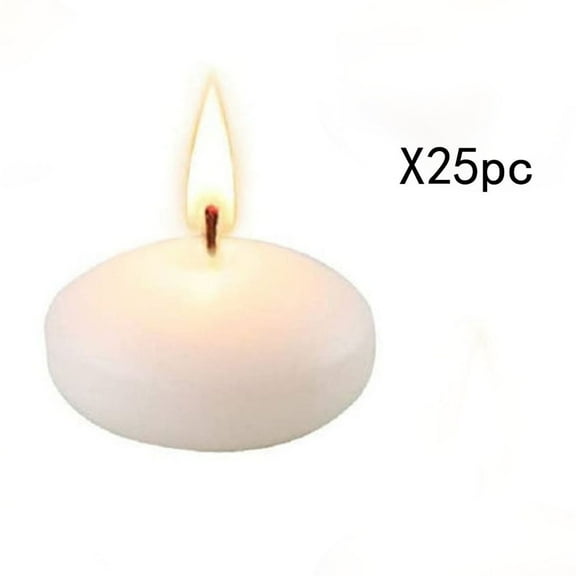 White Floating Candles, 25pcs Long Burning Floating Candle, Burn Clean & Unscented Floating Candles for Centerpieces,Wedding, Romantic Night for Her/Him