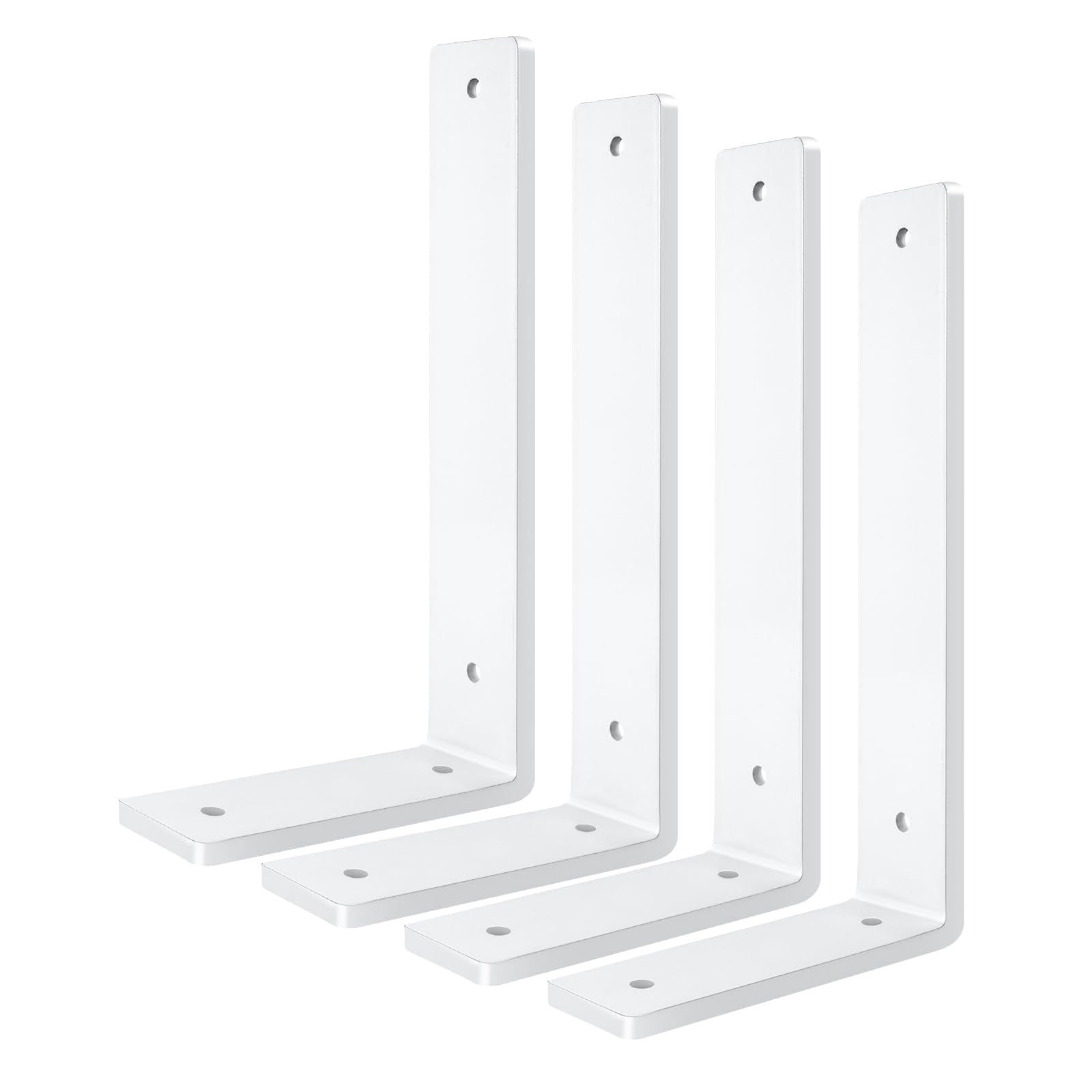 White Floating Shelf Bracket 6 Inch  4 Pack Heavy Duty Brackets Wall For Diy Decorative With Mounting Hardware