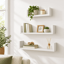 36 Inch Floating Shelves For Wall Rustic Light Wood Bedroom Set Of 4 ...