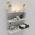 thumbnail image 1 of White Floating Wall Shelf Set of 3, Mount Shelf Cute Decoration for Living Room, Bedroom, Bathroom, 1 of 6
