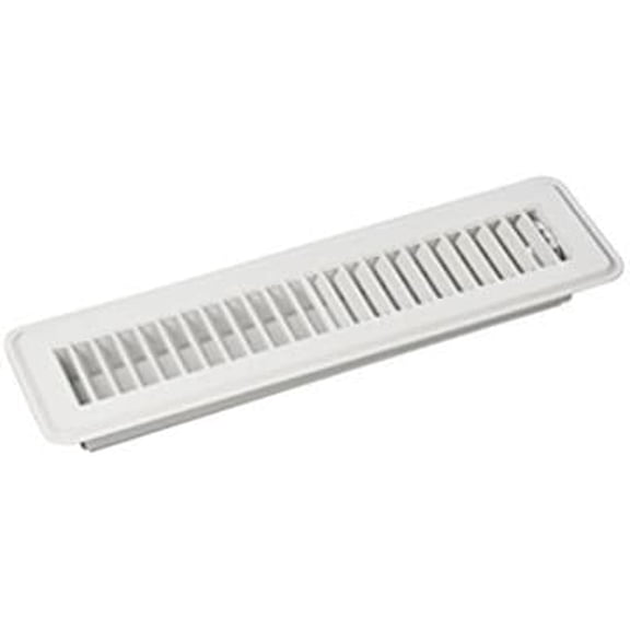 White Floor Register for 2"x12" Duct Opening (Actual Dimensions 3 3/4" x 13 1/2") - Heavy Duty - Walkable - Premium Finish - Easy Adjust Air Supply Lever