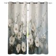 thumbnail image 1 of White Floral Blackout Curtains for Bedroom Living Room Darkening Curtains 96 Inches Long Botanical Abstract Oil Painting Plant Window Curtain 2 Panels Set Window Treatment Grommet Drapes 52"x96", 1 of 9