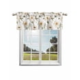 thumbnail image 1 of White Floral Curtain Valance for Windows/Living Room/Kitchen/Bathroom/Café, Short Rod Pocket Tier Curtain Window Treatment Panel Rustic Simple Pastoral Spring Flowers Topper Curtain 54''x18'', 1 of 6