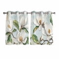 thumbnail image 1 of White Floral Kitchen Curtains Short 45 Inch Length, Pastoral Farmhouse Magnolia Flowers Leaves Grommet Top Bedroom Living Room Curtains, Light Filtering Cafe Curtain Drapes 2 Panels Set 84''x45'', 1 of 9