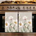 thumbnail image 1 of White Floral Kitchen Towels Set of 2, Spring Botanical Vintage Flower Leaf Plant Absorbent Dish Towels for Kitchen, Microfiber Hand Towel, Quick Drying Tea Towel for Cleaning Decorative Dishcloths, 1 of 7