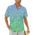 thumbnail image 1 of White Floral Paisley Casual Shirt Ombre Print Trendy Hawaiian Shirts Man Short-Sleeve Vaca, 1 of 5
