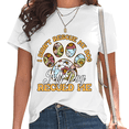 thumbnail image 1 of White Floral Paw Print My Dog Rescued Me Tshirt Graphic Tees Shirts Animal Rescue Lover Boho Style Mother's Day Gift Casual Wear Tops S-5XL, 1 of 5