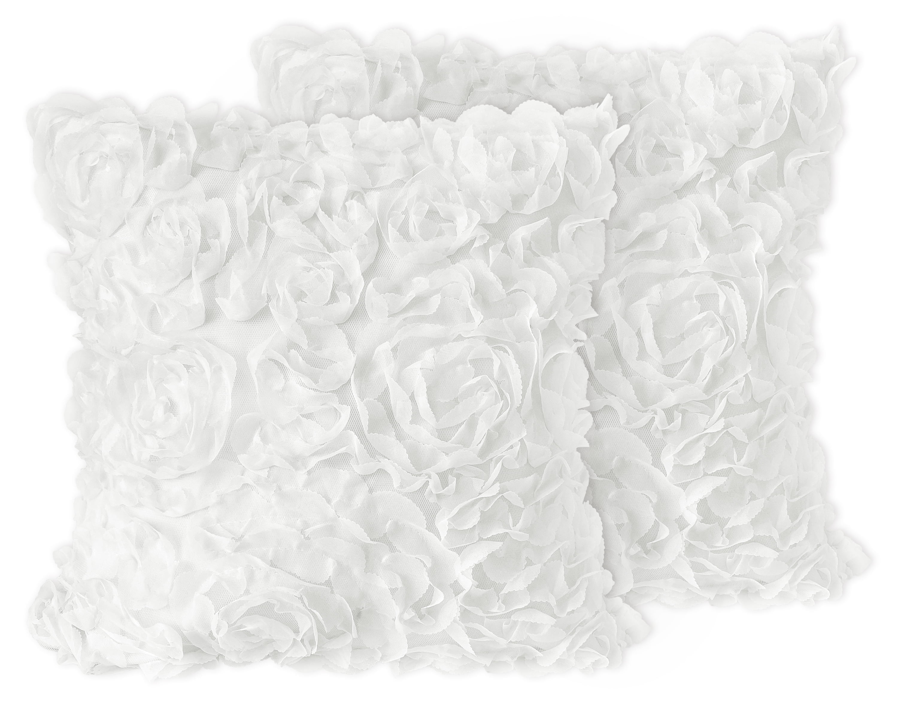 White Floral Lace Decorative Pillow Covers Set of 2
