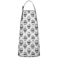 thumbnail image 1 of White Floral Skull Pattern Apron-Garden Aprons for Women with Pockets-Cotton Linen Waterproof Kitchen Cooking Gardening Aprons Adjustable for Kitchen,Cooking,BBQ and Salon 33x27 Inch, 1 of 7