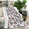 thumbnail image 1 of White Floral Skull Pattern Blanket,Comfortable Soft Lamb Wool Throw Blanket,All Season,Warm Lightweight Blankets for Sofa Bed Couch Living Room Chair,50"x60", 1 of 4