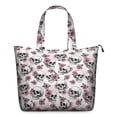thumbnail image 1 of White Floral Skull Pattern Travel Tote Bags for Women Carry On,Large Weekender Bags for Women Travel,Multi Functional Duffle Bag for Work,Shopping,Sports, 1 of 5