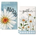 thumbnail image 1 of White Floral Spring Kitchen Towels Dish Towels Set of 2,Gather Bloom Sign Hand Towels 18x26 Inch Drying Dishcloth,Farmhouse Home Seasonal Spring Decorations AD286, 1 of 6