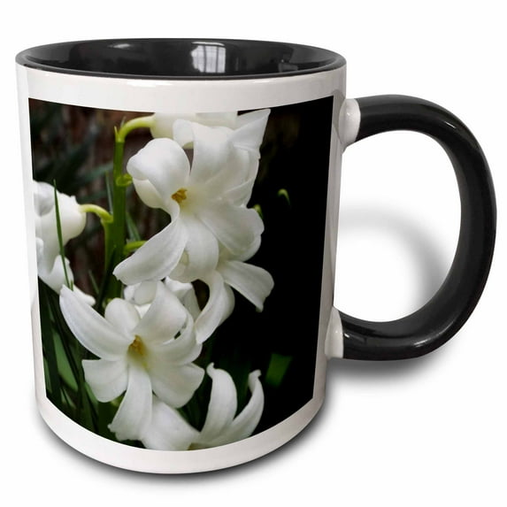 White Floral Summer 11oz Two-Tone Black Mug mug-202473-4