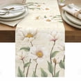 thumbnail image 1 of White Floral Table Runner - 72 Inch Long, Kitchen Dining Table Runner Dresser Scarves, Spring Country Vintage Flower Leaf Plant Farmhouse Decor for Coffee Tables Wedding Party Banquet, 1 of 8