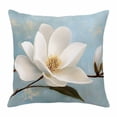 thumbnail image 1 of White Floral Throw Pillow Cover Magnolia Leaf Plant Cotton Linen Cushion Cover Throw Pillow Case with Invisible Zipper for Couch Sofa Bed Chair Car 26x26 Inch, 1 of 14