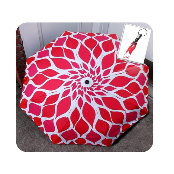 White Flower Bloom Compact Umbrella- Auto Open/close