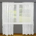 thumbnail image 1 of DII White Flower Blossom Lace Window Curtain Set/2, 50x84", 1 of 5