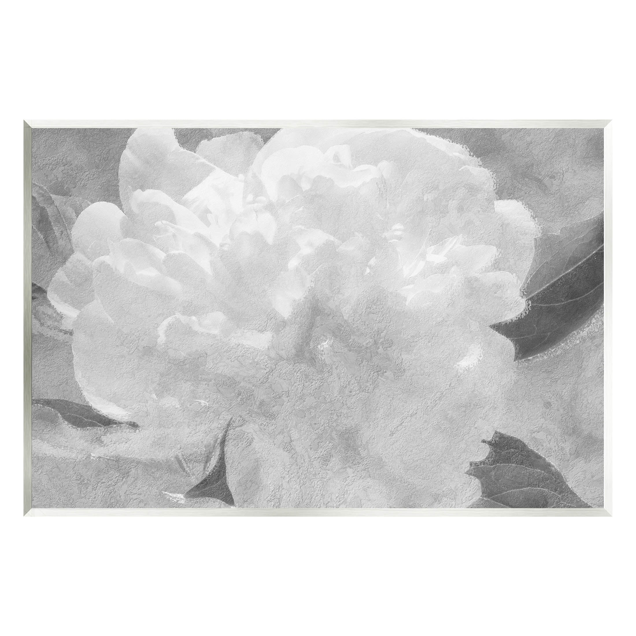 White Flower Blossom Monochrome Botanical & Floral Graphic Art Unframed Art Print Wall Art