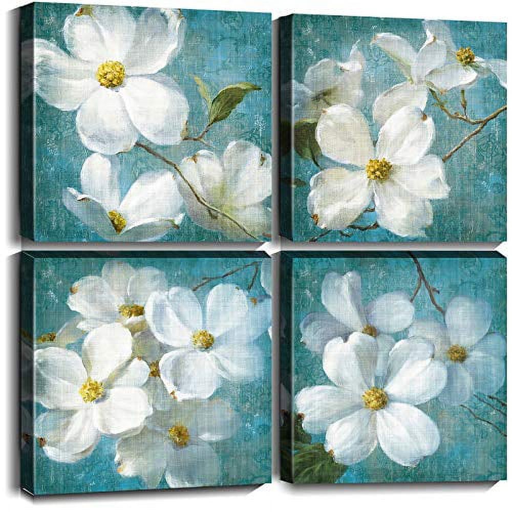 White Flower Canvas Wall Art Painting Floral Wall Decor Picture Prints