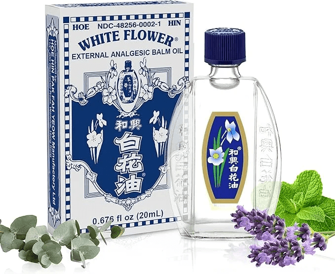 White Flower External Analgesic Balm Oil (Pak Fah Yeow) 0.676 FL Oz (20 mL)