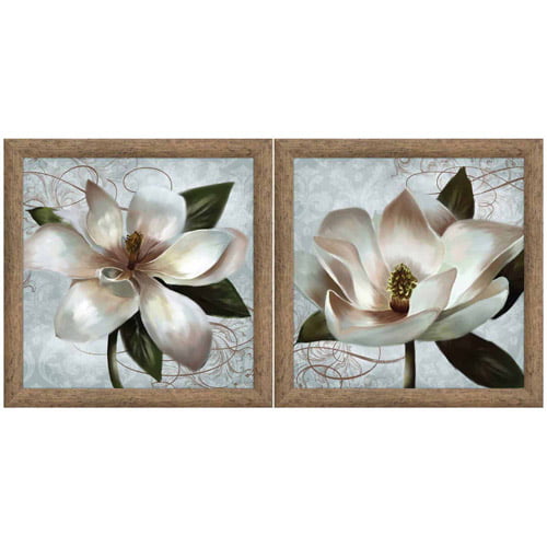 White Flower Floral Wall Art, Set of 2 - Walmart.com