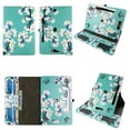 thumbnail image 1 of White Flower For All Android tablets 7-inch Tablet Case Universal Cases 360 Rotating Folio Stand Protector Pu Leather Cover Travel e-reader Card Cash Slots Multiple Viewing Angles, 1 of 4