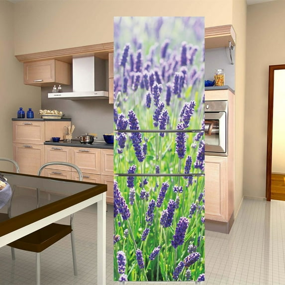 White Flower Fridge Door Decorations Elegant Flowers Refrigerator Sticker Self Adhesive Wall Stickers Vinyl Wallpaper Mural Art