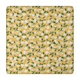 thumbnail image 1 of White Flower Leaves Yellow Pattern Square Fitted Tablecloth with Elastic Edge,Square Table Cover,Washable Elastic Table Cover for Home Kitchen Party Decor 34"x34", 1 of 6