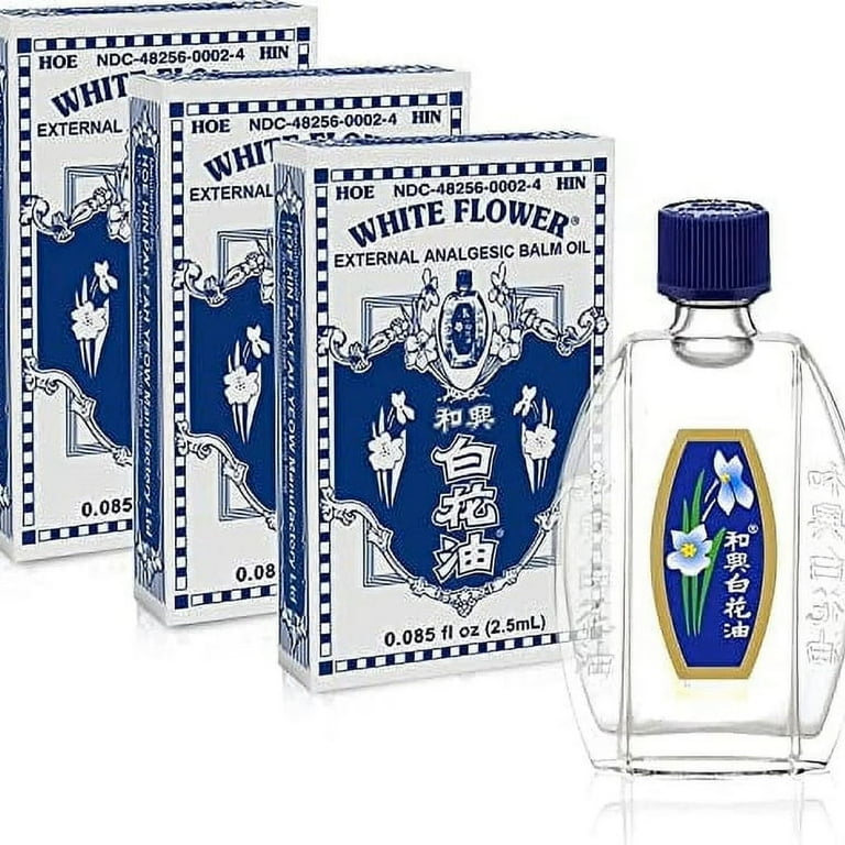 White Flower Medicated Oil (0.085 fl oz - 2.5ml) - 3 Packs