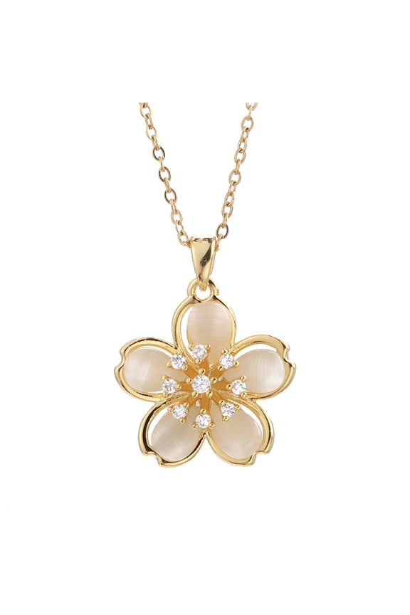 White Flower Necklace for Women Floral Pendant Necklaces Dainty Statement Necklace Choker Necklaces Floral Jewelry