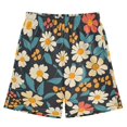 thumbnail image 1 of White Flower Pattern Athletic Shorts Breathable with Comfort Fit Drawstring Casual Sweatshorts X-Small, 1 of 2