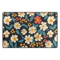 thumbnail image 1 of White Flower Pattern Memory Foam Area Rug 31"x20" Non Slip, Absorbent, Fade Proof for Living Room, Bedroom, Office, 1 of 7