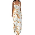 thumbnail image 1 of White Lounge Dresses for Teen Girls Fall Summer Sleeveless Slip V Neck Spandex Floral Graphic Maxi Long Loose Fit Dresses Womens 2025 Clothes Country Concert S, 1 of 4