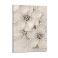 thumbnail image 1 of White Flower Texture Canvas Wall Art – Abstract Floral Canvas Painting, Printed White Flower Artwork, Black and White Modern Floral Wall Decor, 1 of 7