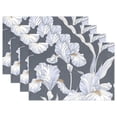 thumbnail image 1 of White Flowers 12×18 inch Placemats Heat Resistant Washable Foldable Rectangular Placemats Set Decoration Indoor Outdoor for Kitchen Dining Table 6PCs, 1 of 8