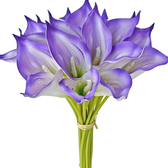 White Flowers Artificial Calla Lily Silk Fake Flowers 13.5" for Mother's Day Easter Home Kitchen Wedding Decorations