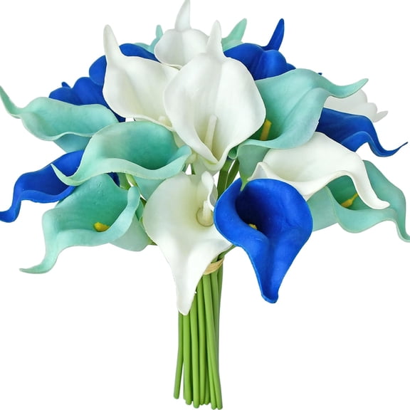 White Flowers Artificial Calla Lily Silk Fake Flowers 13.5" for Mother's Day Easter Home Kitchen Wedding Decorations