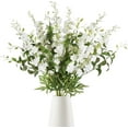 thumbnail image 1 of White Flowers Artificial Delphinium for Decoration 9White Delphinium Artificial Flowers with Clematis Greenery White Silk Flowers for Wedding Centerpieces for Home Table Party Decor (White), 1 of 5