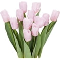 thumbnail image 1 of White Flowers Artificial Tulips Real Touch Tulip Bouquets in Bulk Fake Tulips Flowers for Home Kitchen Decoration Wedding Party with Box, 1 of 5