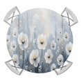 thumbnail image 1 of White Flowers Elastic Fitted Round Table Cover Ombre Blue Painting Waterproof Outdoor Tablecloth for Holiday Party, Picnic, Patio & Dining Fits Tables Up to 55"-60", 1 of 8