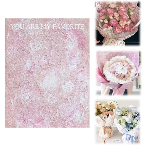 White Flowers Floral Wrapping Paper Mini Roll 10 Sheets for Birthday Wedding Gift