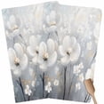 thumbnail image 1 of White Flowers Kitchen Towel Dish Cloths Set of 2, Microfiber Soft Kitchen Hand Towels, Retro Camellia Floral Spring Grey Modern Art Absorbent Quick Drying Dishcloths 18 x 28 Inches, 1 of 8